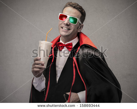 stock photo guy with dracula cloak and d glasses drinking a drink 158693444