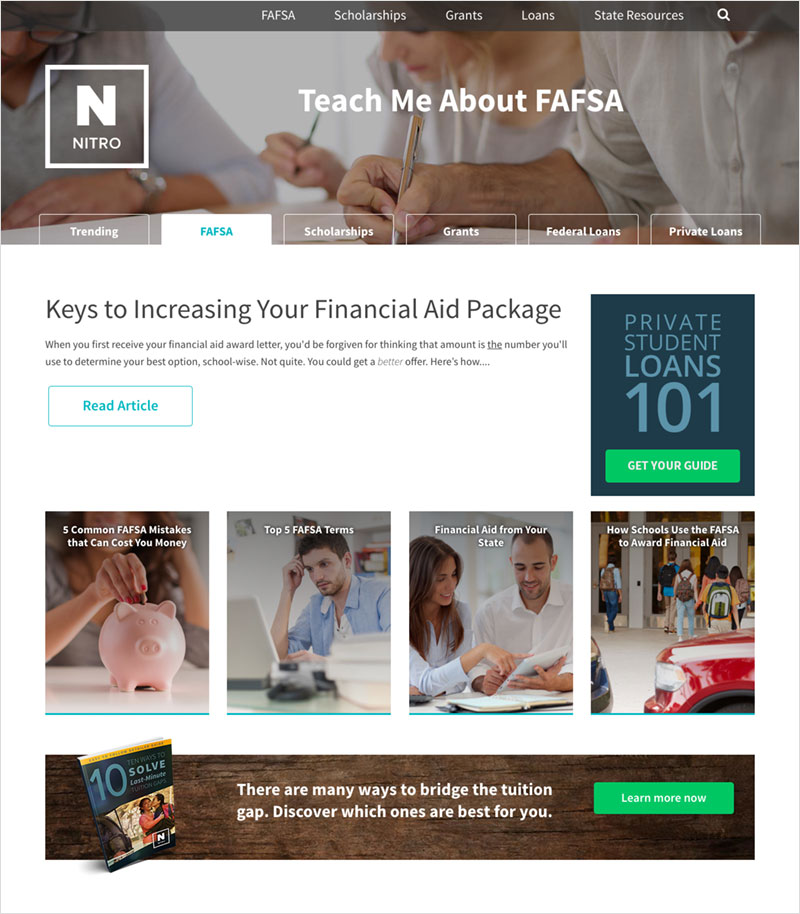 Nitro College Website Design