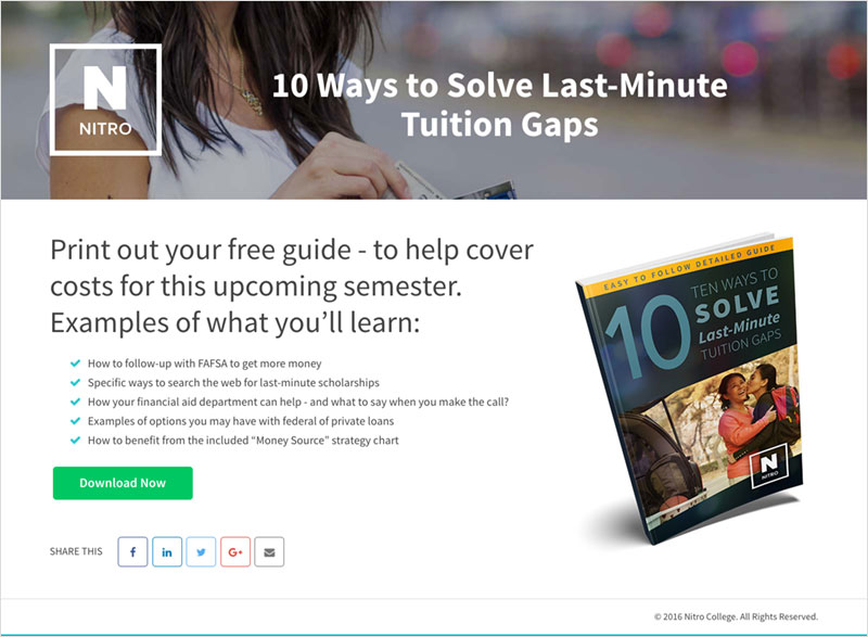Nitro College Website Landing Page Design