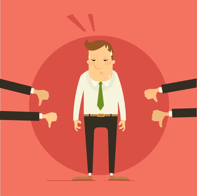 Vector illustration of business frustrated business man